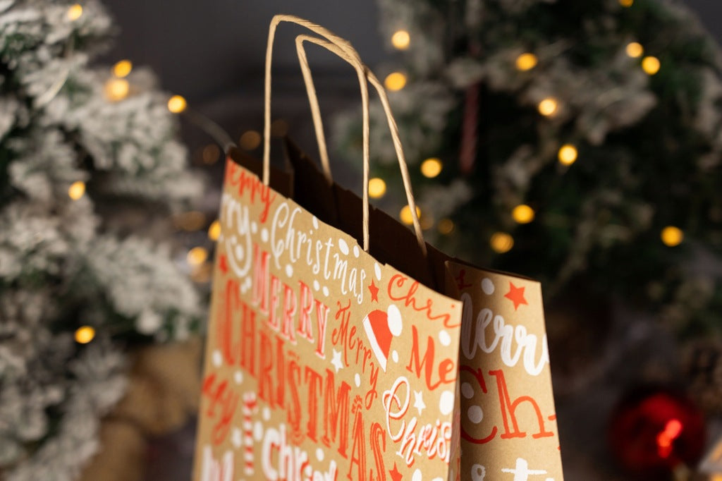 Torba papierowa świąteczna 240x100x320mm Merry Christmas 10szt.