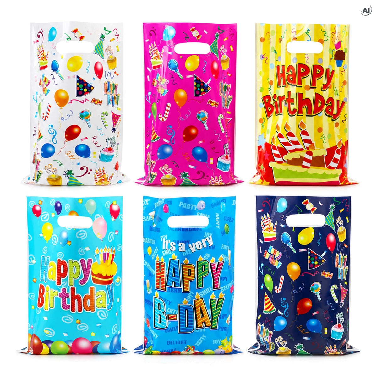 Torebki foliowe 160x250mm happy birthday 30szt