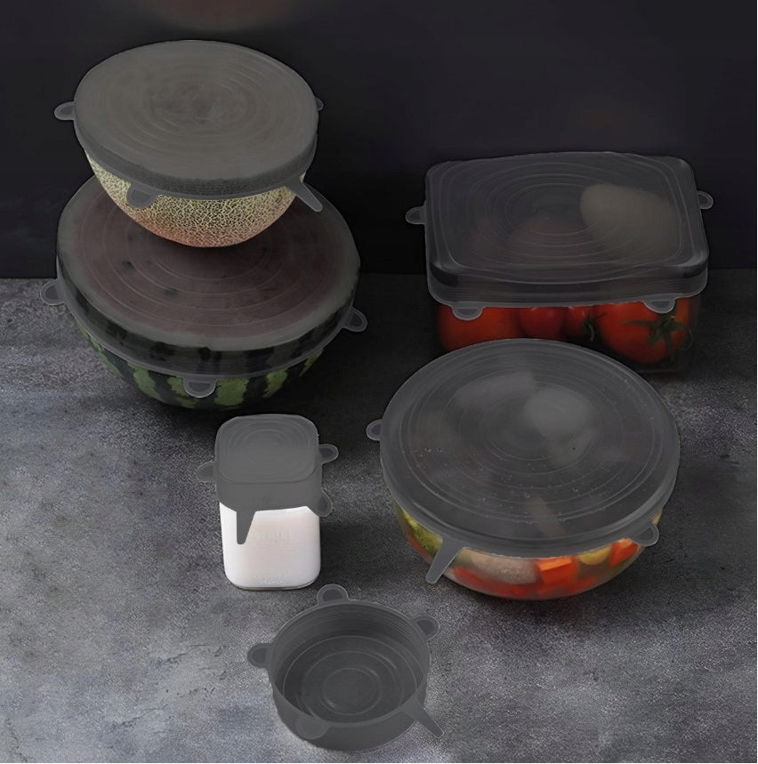 Silikonowe pokrywki UNIWERSALNE do żywności 6szt.