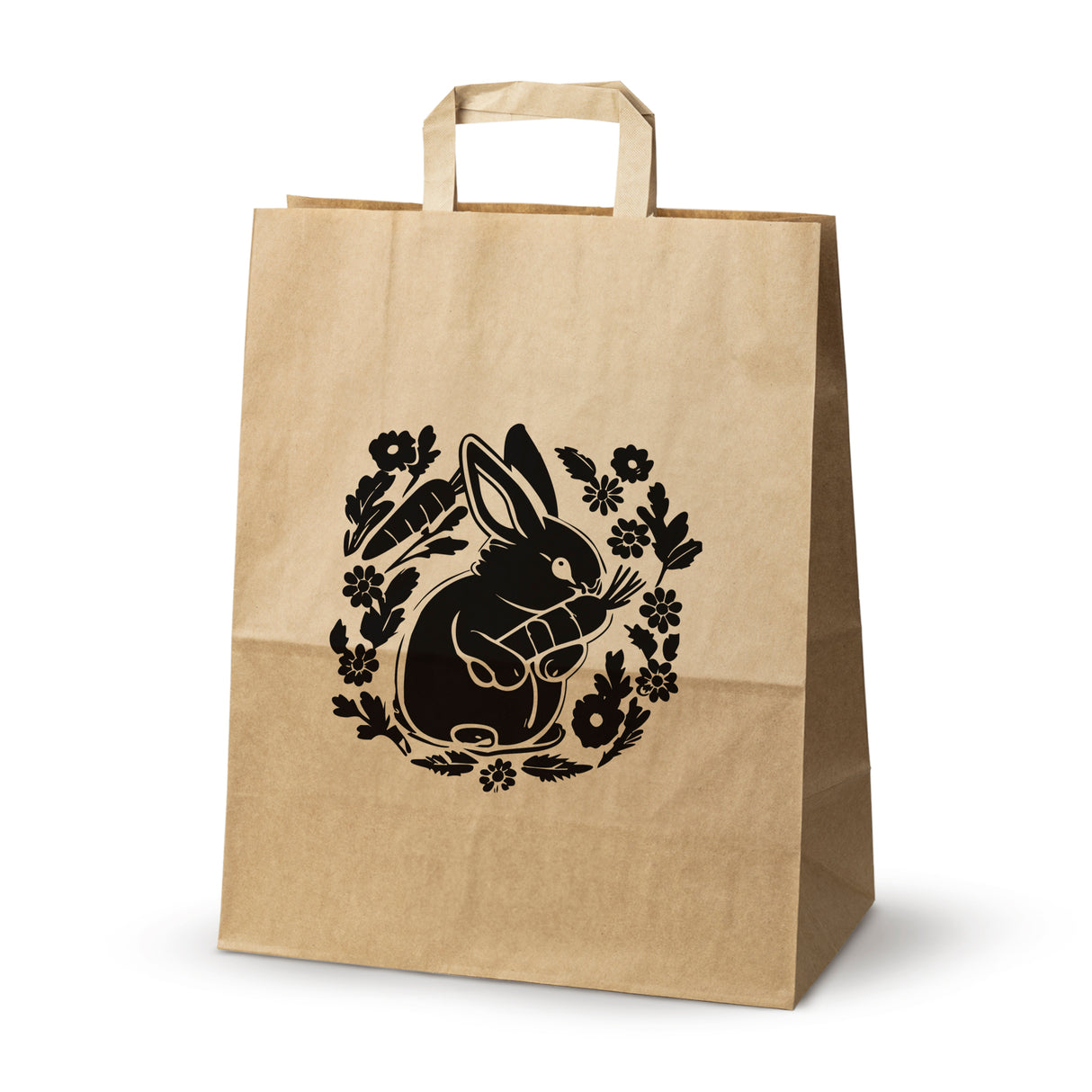 Torba papierowa 50szt. 320x160x390mm BRĄZOWA Zając