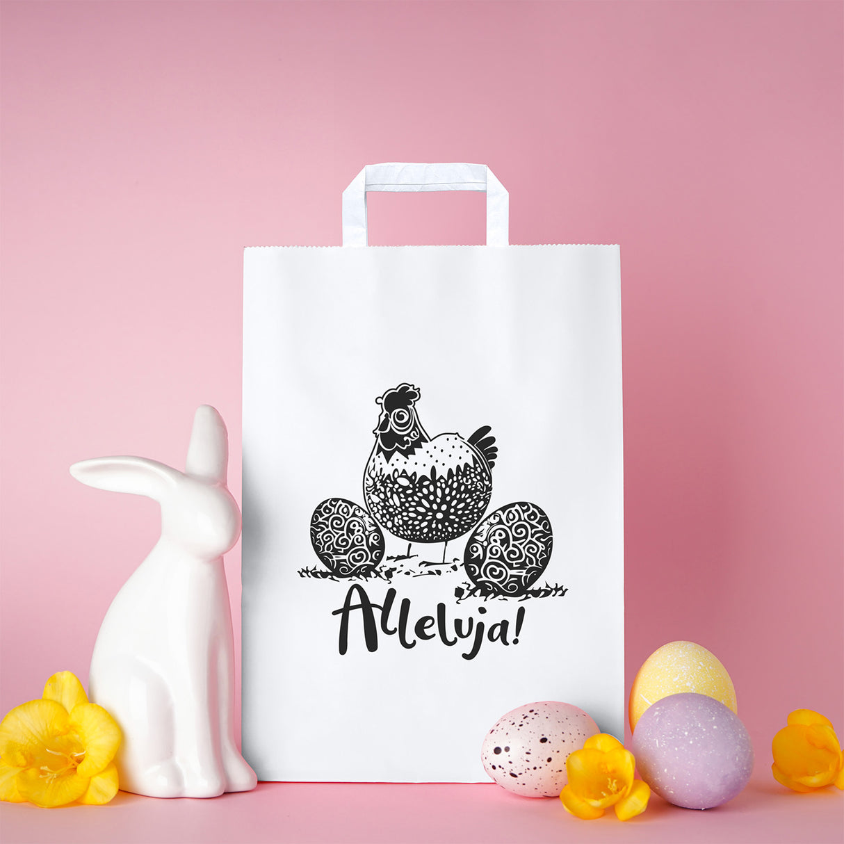 Torba papierowa 50szt. 320x160x390mm BIAŁA ALLELUJA Pisanki