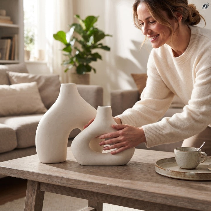 Wazony ceramiczne organiczne kształty 2szt.