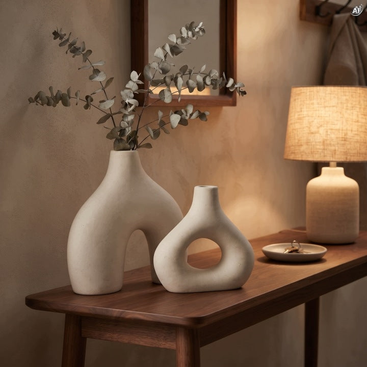 Wazony ceramiczne organiczne kształty 2szt.