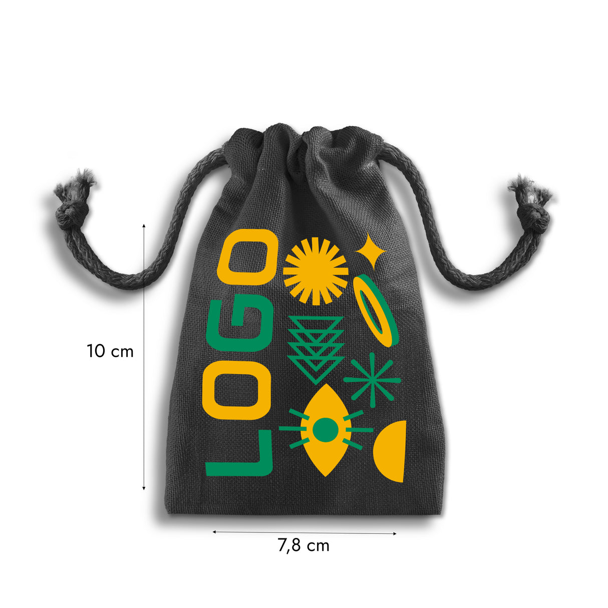 Worek bawełniany z nadrukiem 100x150mm Czarny od 50szt.