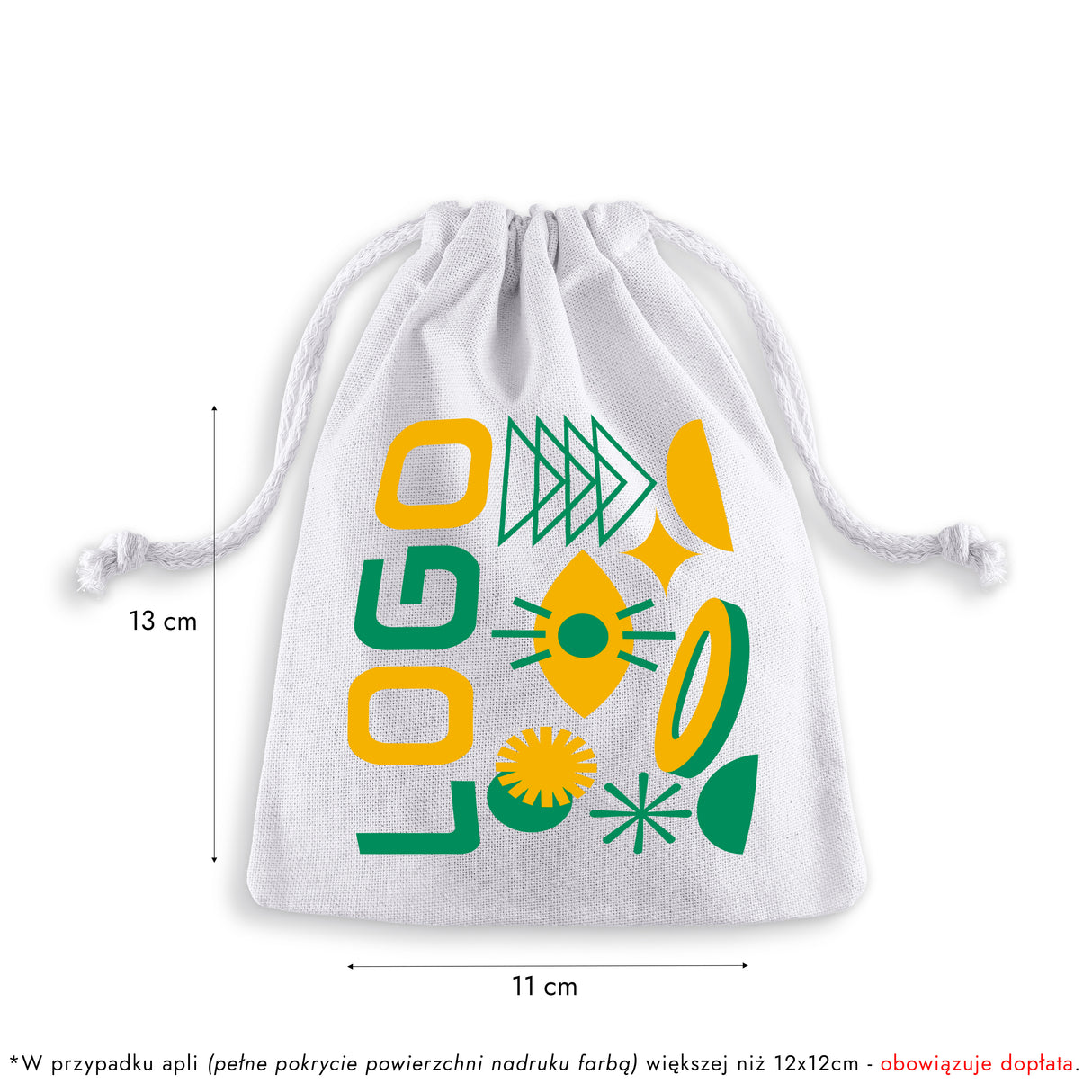 Worek bawełniany z nadrukiem 150x200mm Biały od 50szt.