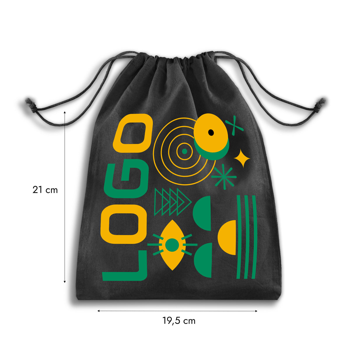 Worek bawełniany z nadrukiem 250x300mm Czarny od 50szt.