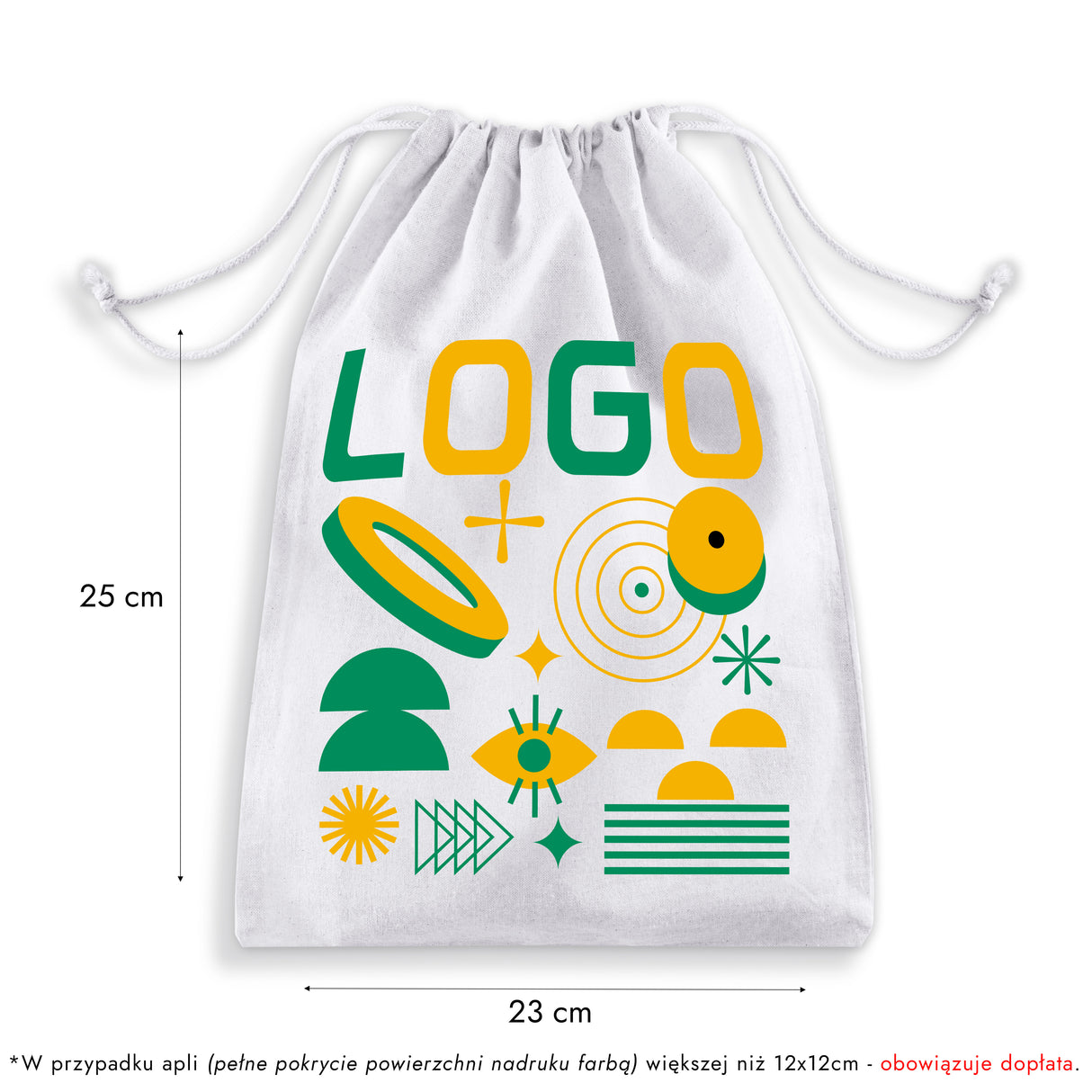 Worek bawełniany z nadrukiem 300x450mm Czarny od 50szt.