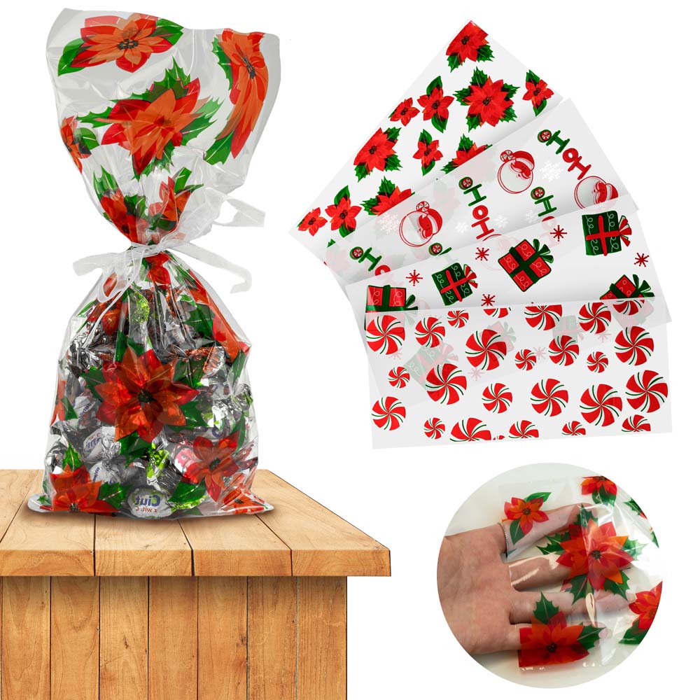 Woreczek celofanowy świąteczny GWIAZDA BETLEJEMSKA 5 szt.