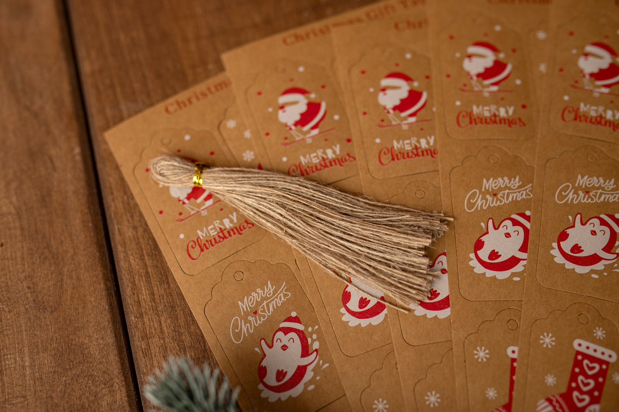 Papierowe zawieszki na prezenty świąteczne 50szt.