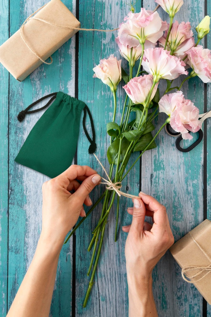 Worek bawełniany 100x150mm Ciemno Zielony