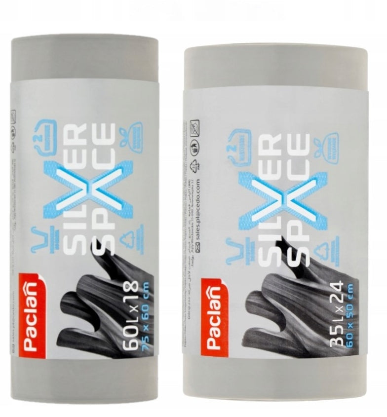 Mocne Worki na Śmieci Silver Space 35l + 60l Paclan