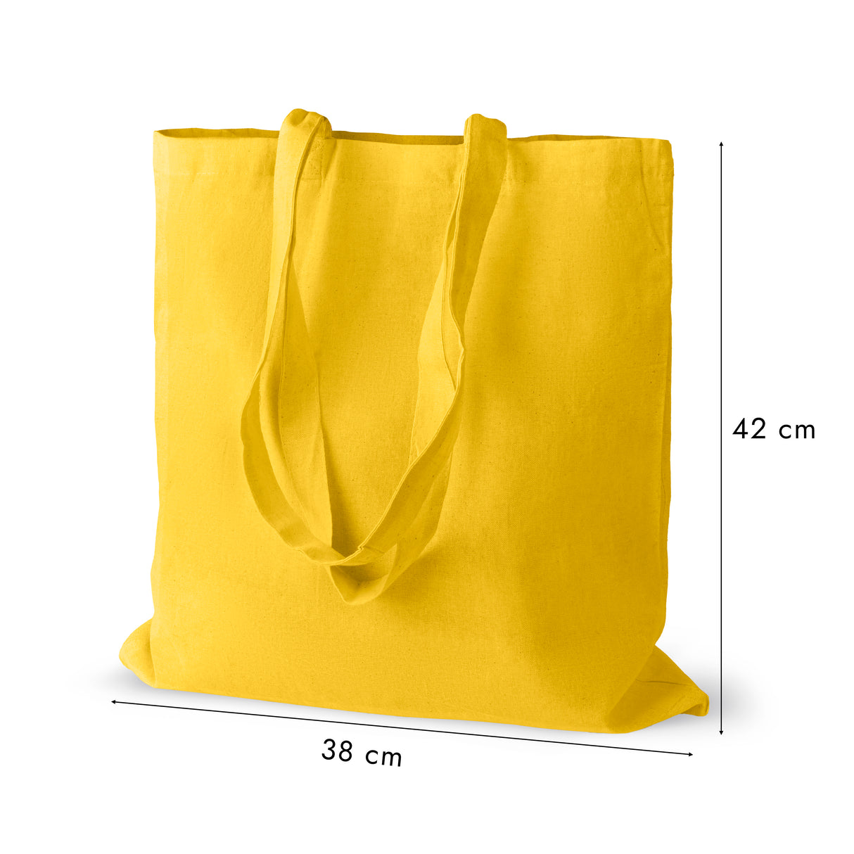 Torba bawełniana 380x420mm Żółta Uchwyt: 70 cm