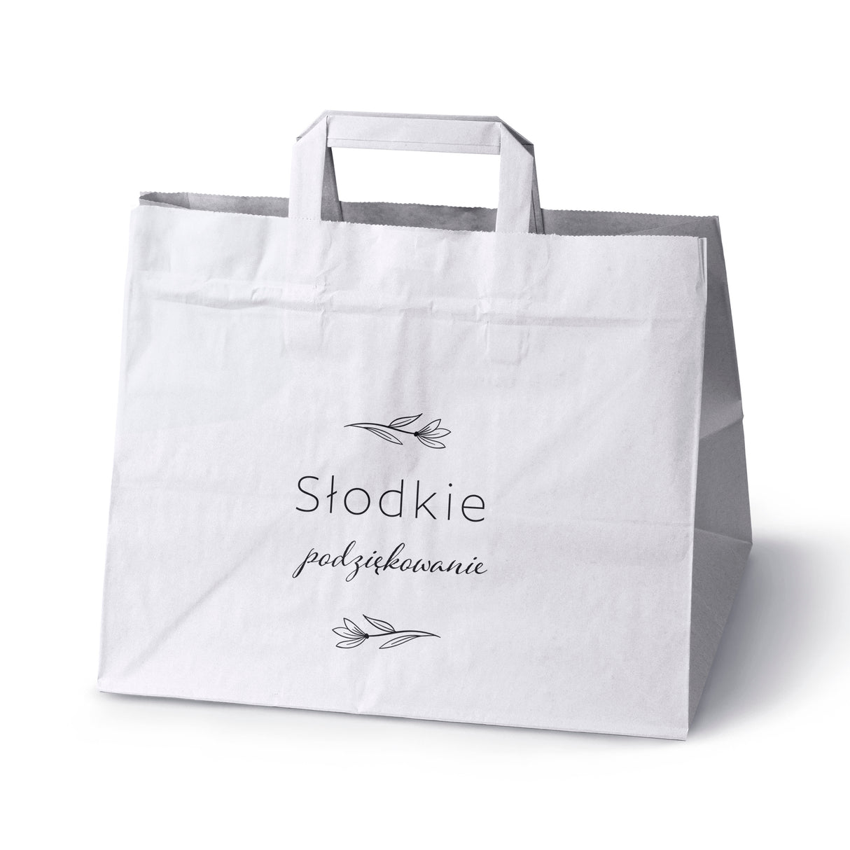 Torebki weselne 320x220x245mm Białe Słodkie podziękowanie 50szt.