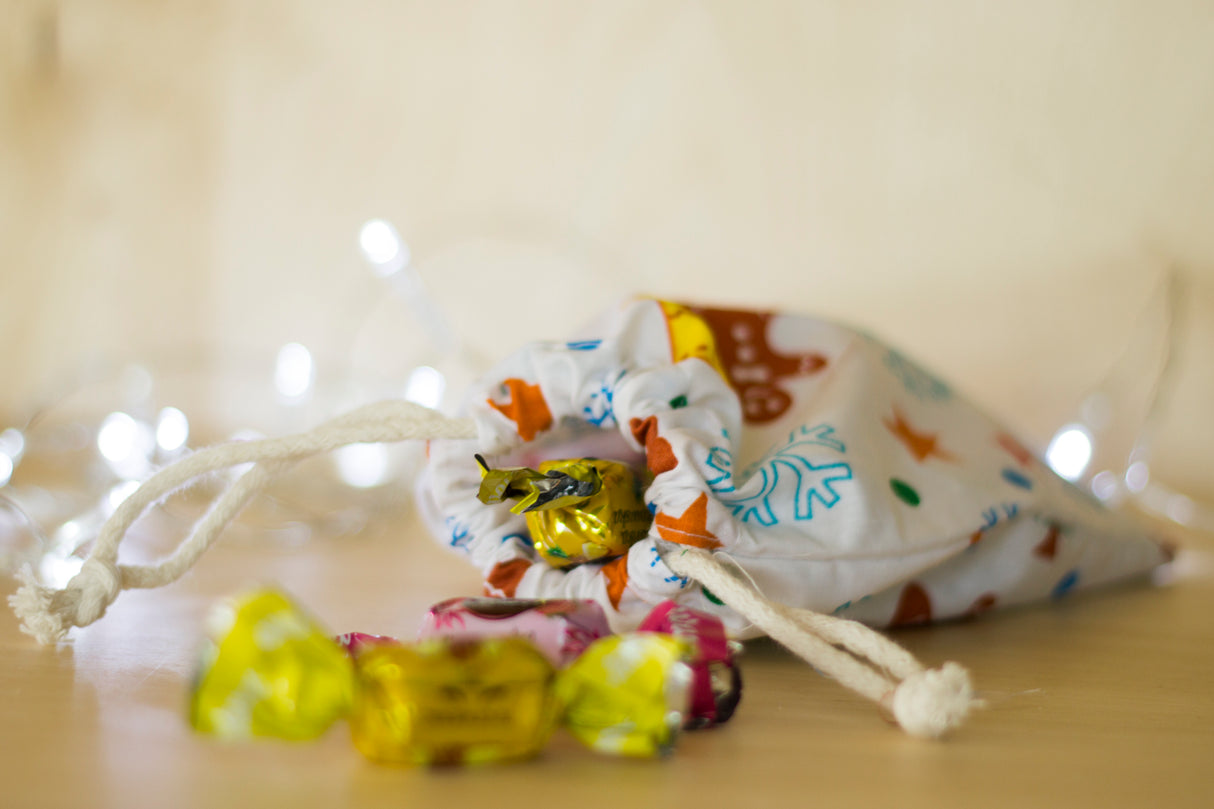 Woreczek bawełniany 15x20 świąteczny- Śnieżka