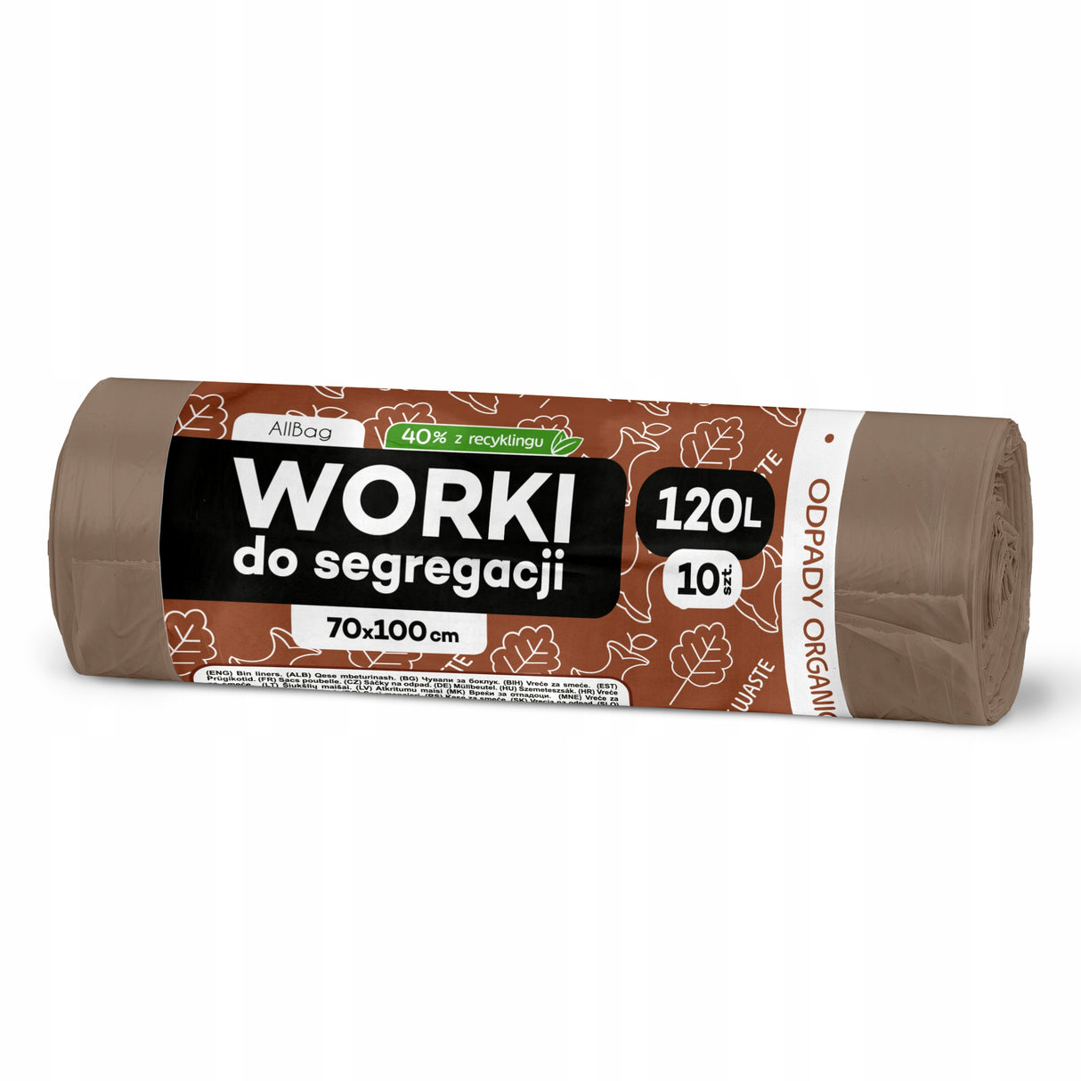 Brązowe worki na śmieci 120 L