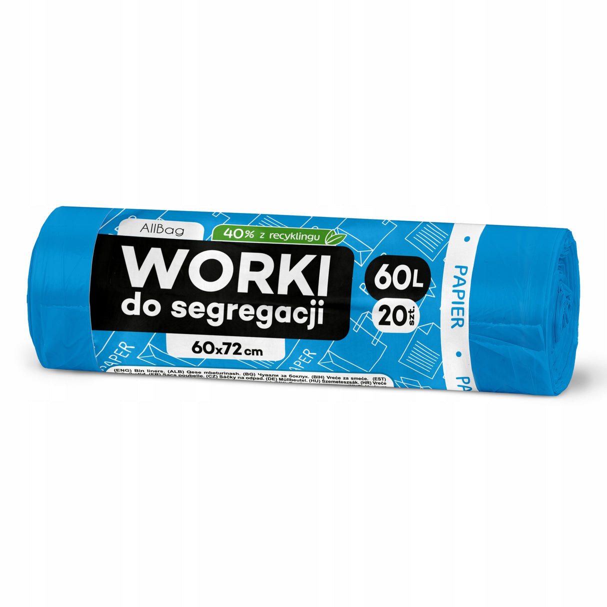 Niebieskie worki na śmieci 60L