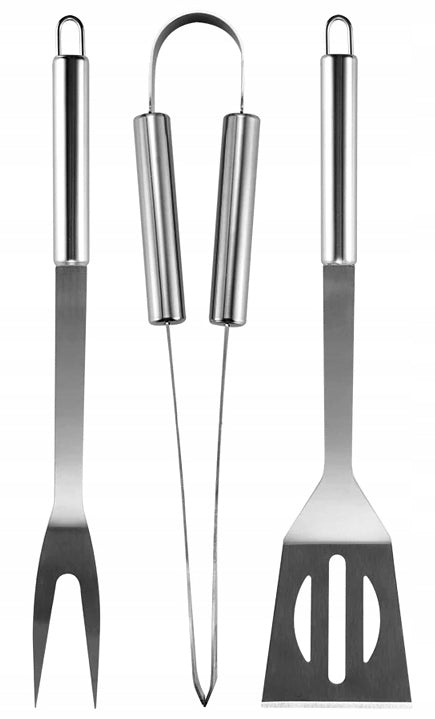 Wytrzymały zestaw akcesoriów do grillowania szczypce sztućce etui
