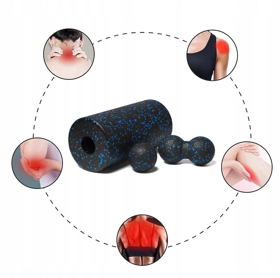 Wałek do masażu w zestawie z piłkami duoball