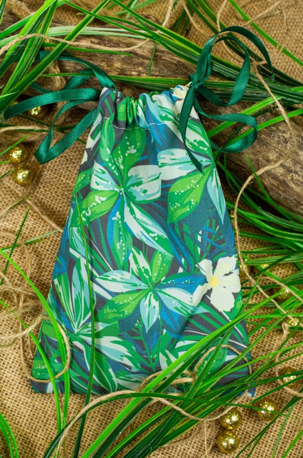 Worek Poliestrowy Zielony 15x20cm Liście Ozdobne