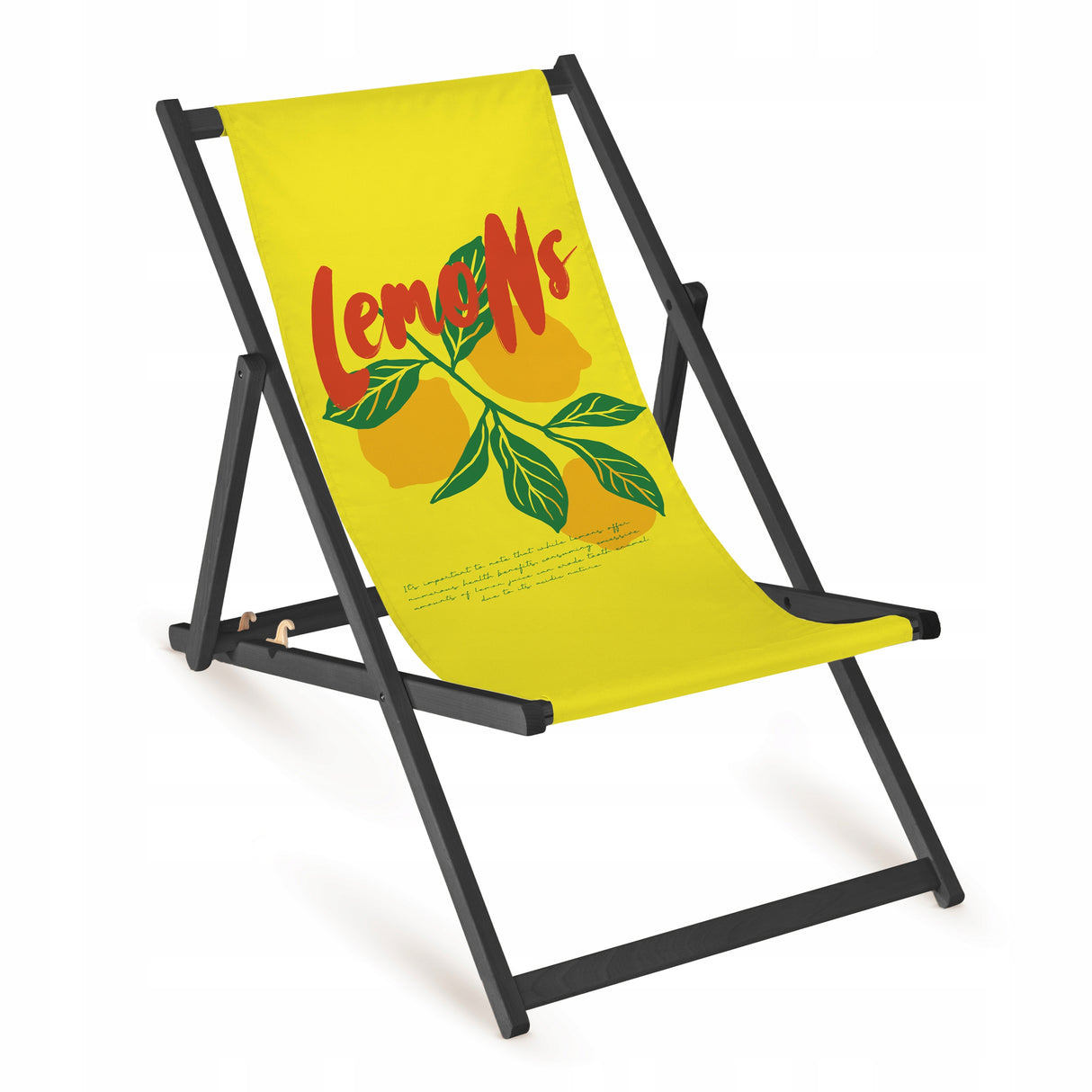 Leżak drewniany LEMONS - Czarny Stelaż
