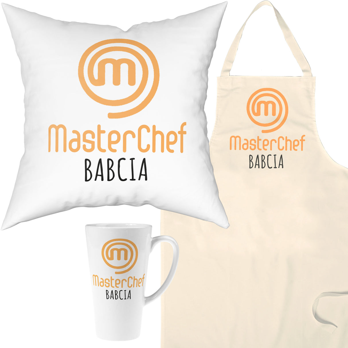 Zestaw Fartuch,Kubek,Poduszka Babcia MasterChef Prezent na Dzień Babci