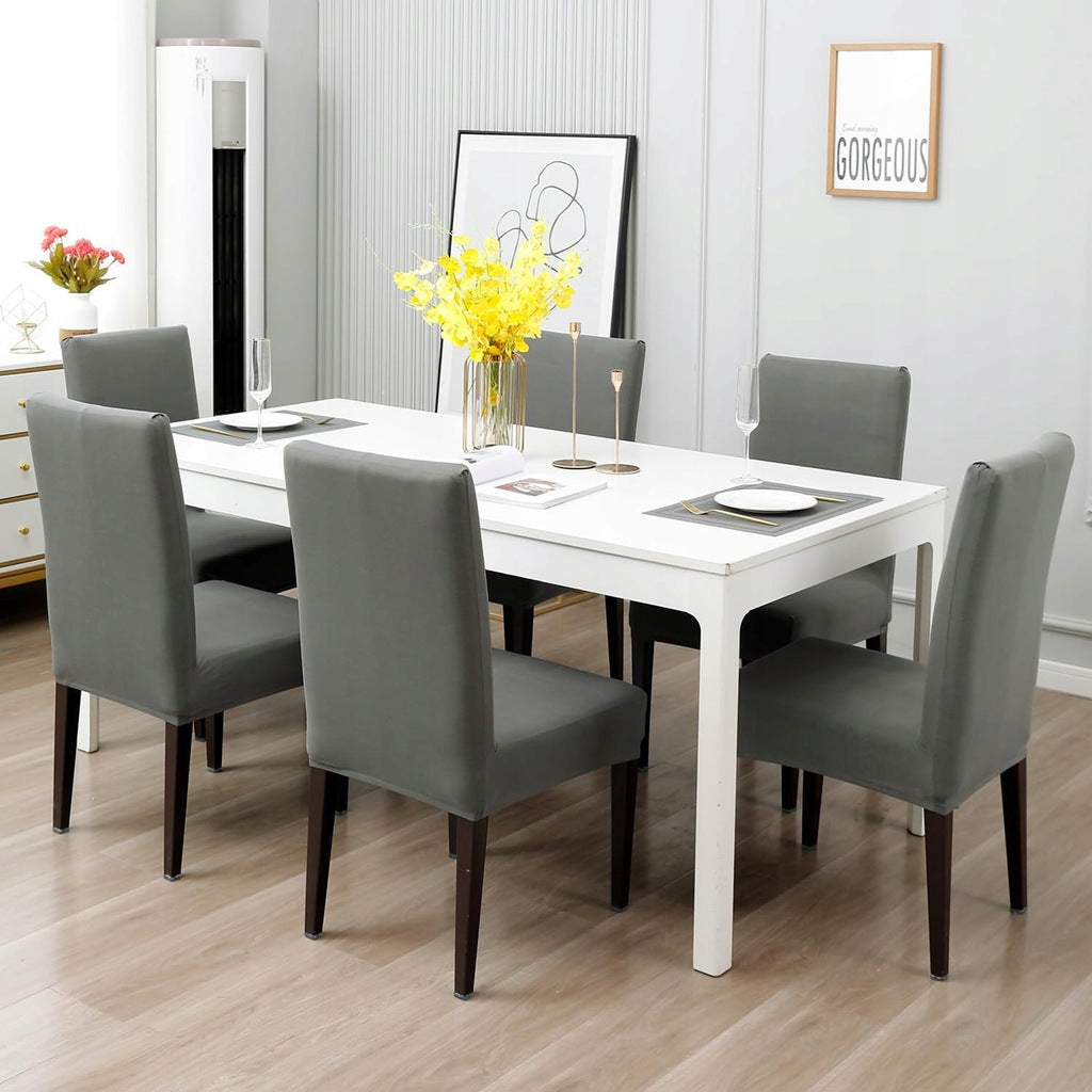 Pokrowiec na krzesło z gumką szary 6szt.