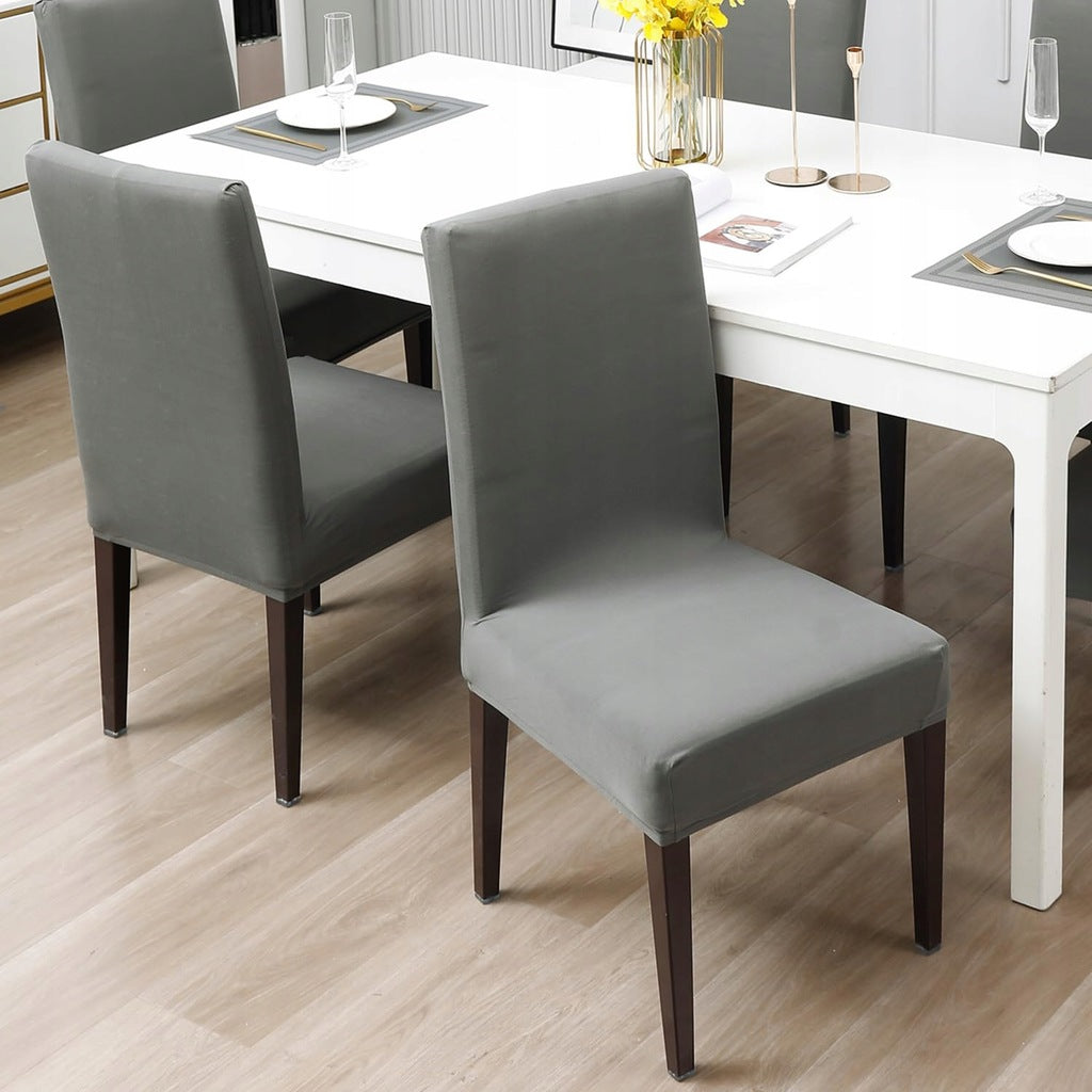 Pokrowiec na krzesło z gumką szary 6szt.