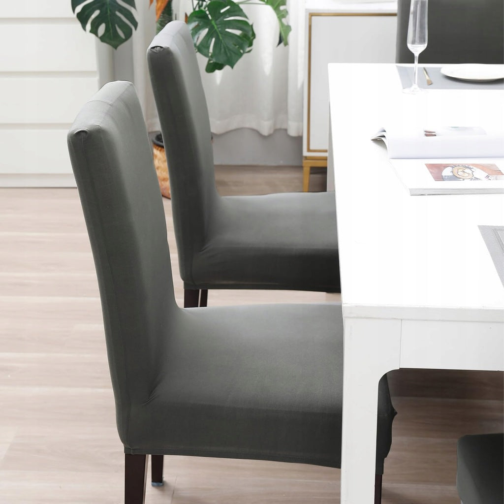 Pokrowiec na krzesło z gumką szary 6szt.