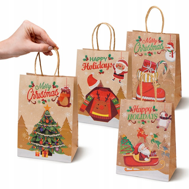 Zestaw świątecznych toreb papierowych 12 szt. Merry Christmas