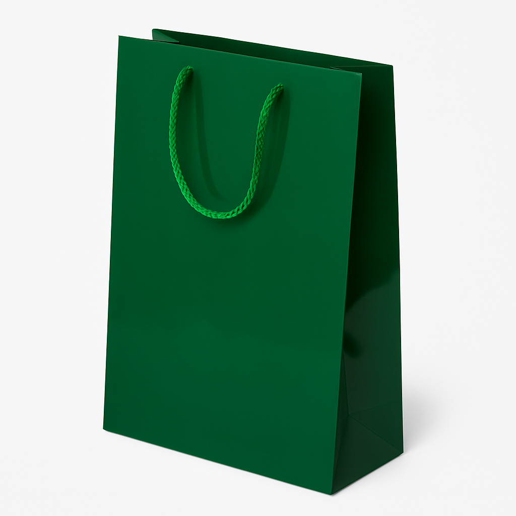 Torba laminowana z uchwytem sznurkowym 240x90x320mm Zielona