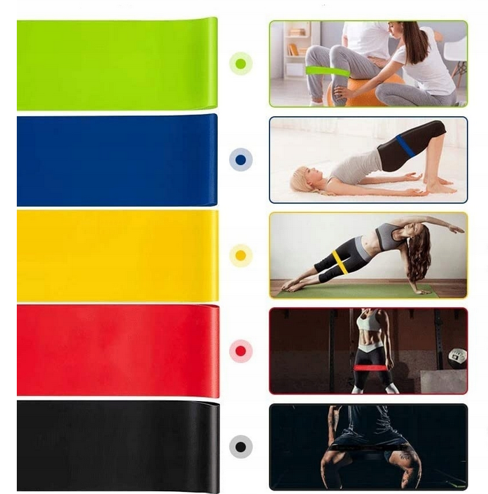 Gumy oporowe do ćwiczeń 5szt