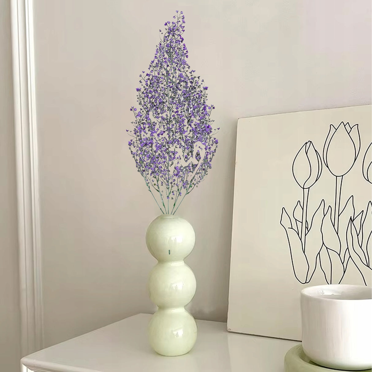 Dekoracja Sztuczne Kwiaty Wierzba Dzwonkowa Fioletowa