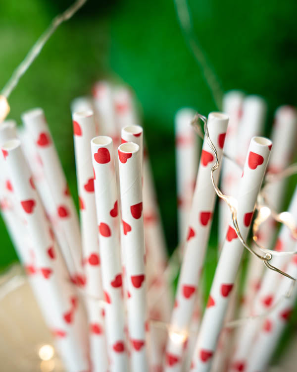 Słomki papierowe SERDUSZKA 20cm ekologiczne 250szt