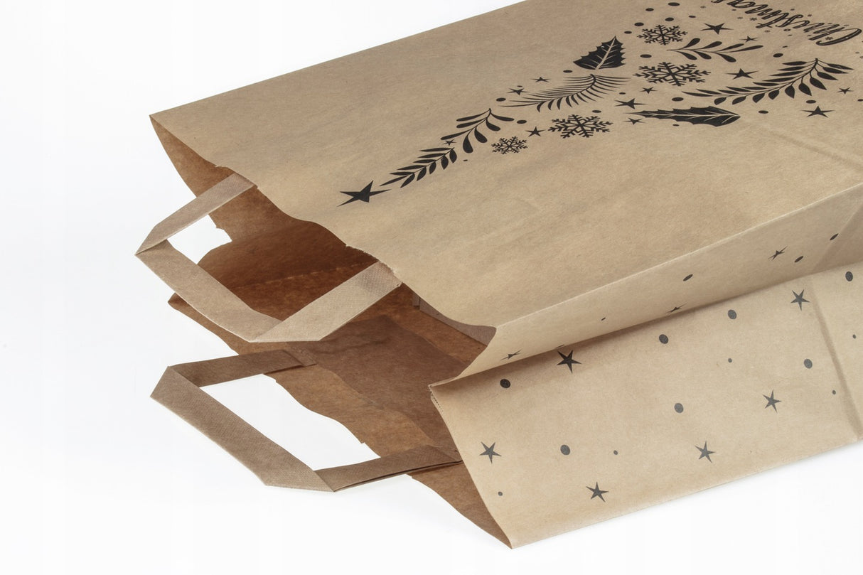 Torba papierowa świąteczna 260x140x320mm Merry Christmas Choinka