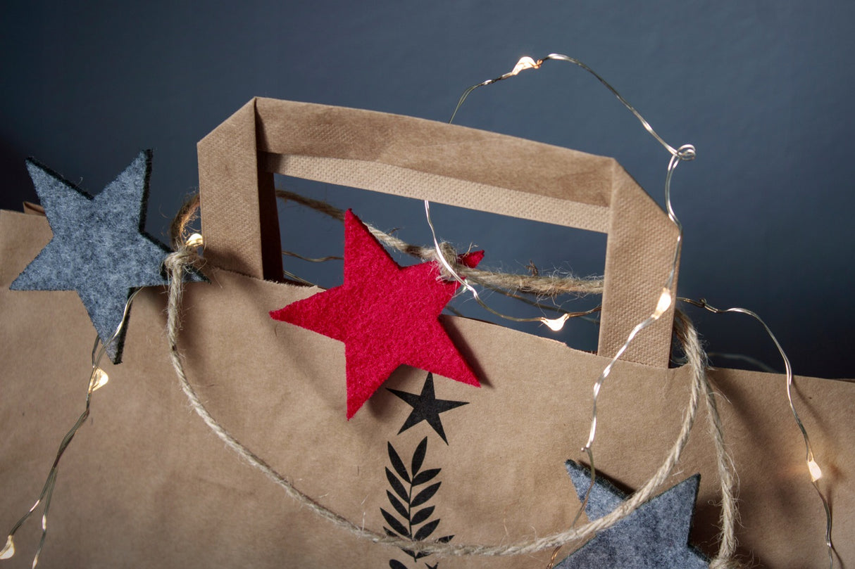 Torba papierowa świąteczna 260x140x320mm Merry Christmas Choinka