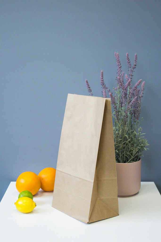 Torba papierowa klockowa 190x130x370mm Brązowa