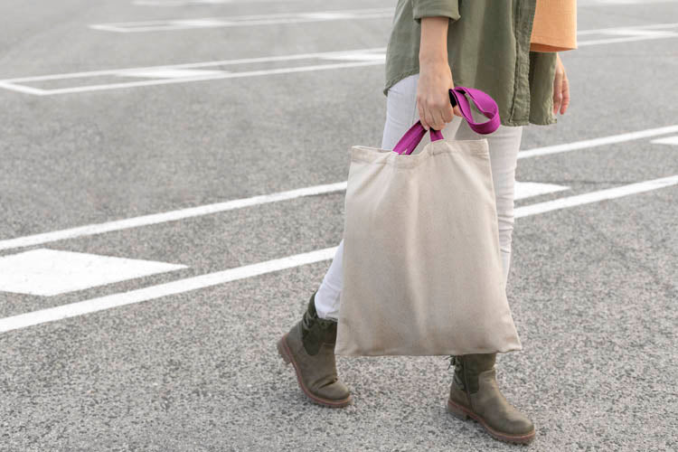 Torba bawełniana uchwyt RÓŻOWY 38x42cm 145g/m2