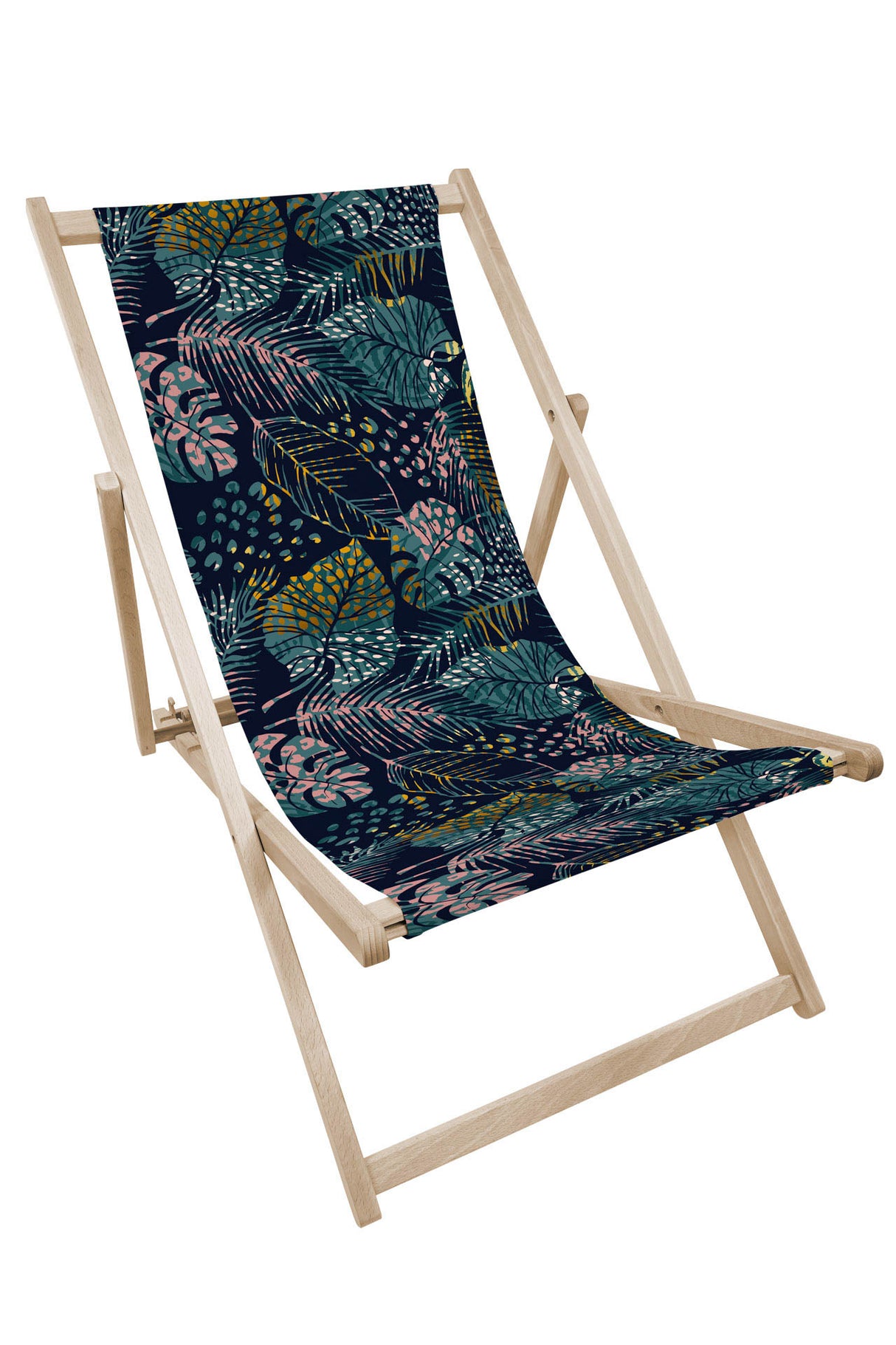 Leżak drewniany z nadrukiem ANIMAL PLANT TEXTURES
