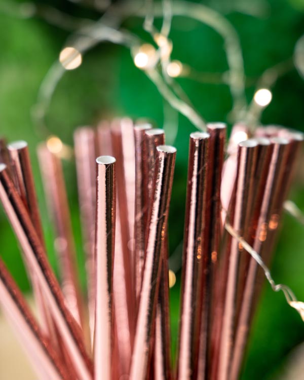 Słomki papierowe ROSE GOLD 20cm ekologiczne 250szt