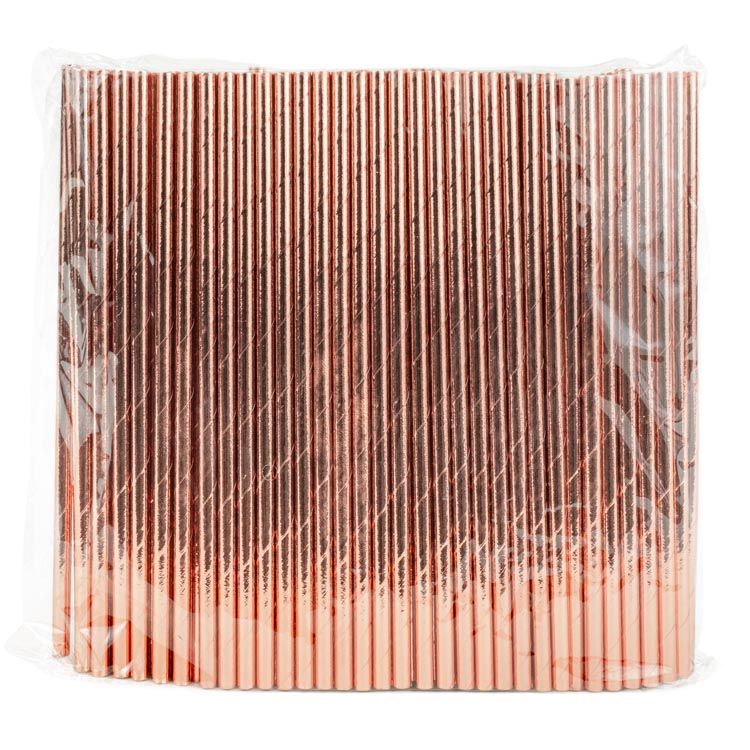 Słomki papierowe ROSE GOLD 20cm ekologiczne 250szt