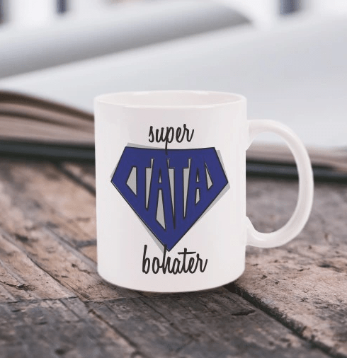 KUBEK prezent na Dzień Ojca napis Super tata bohater!
