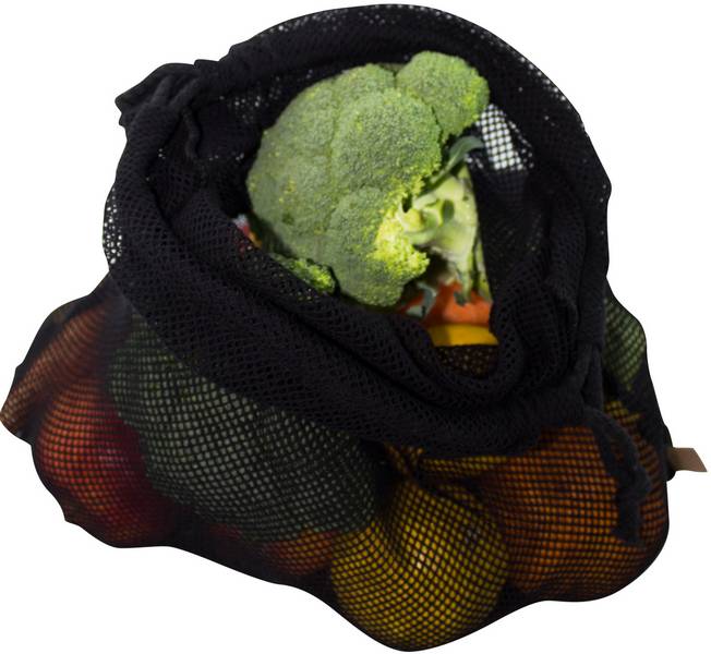 Worek z siatki bawełnianej 30x45cm - kolor czarny