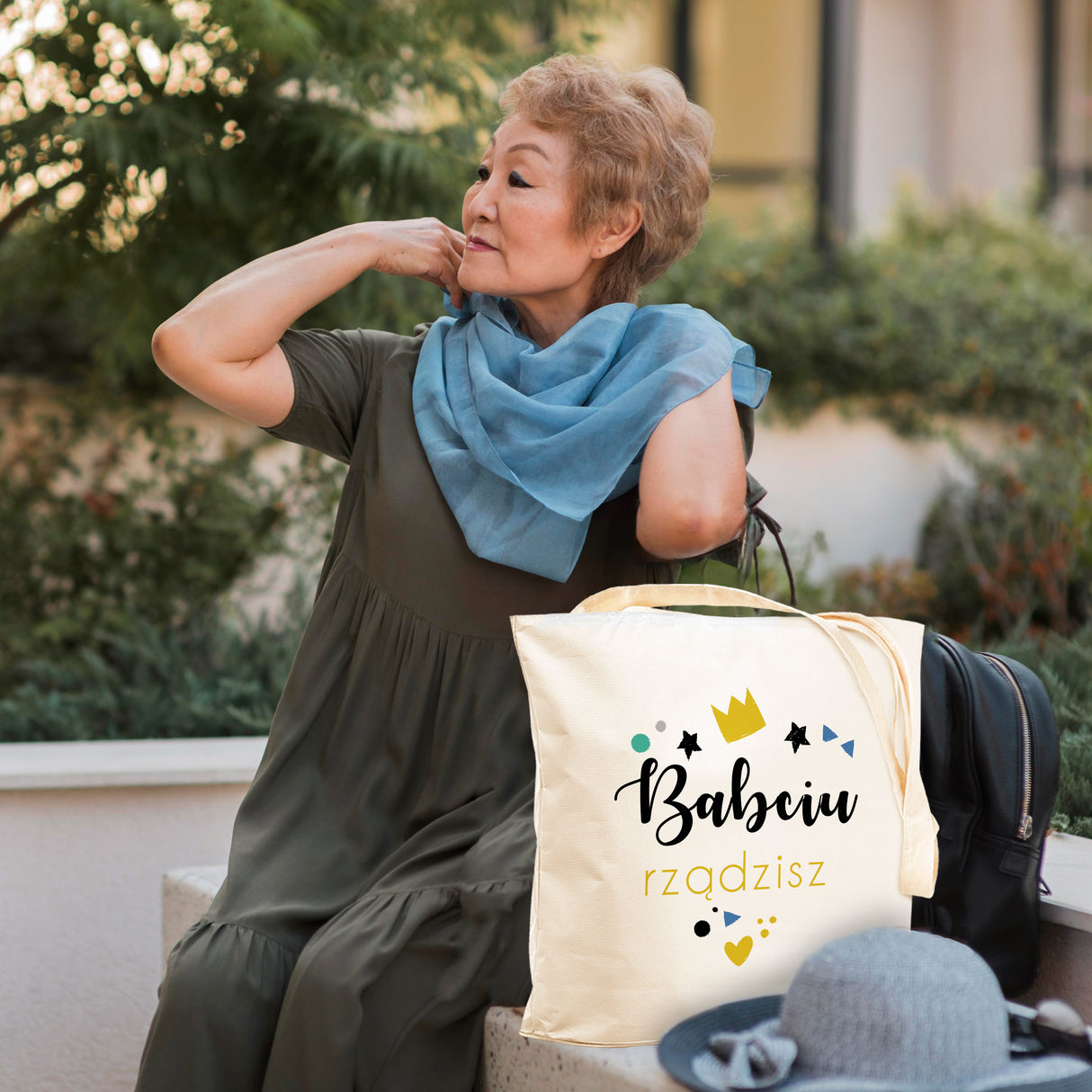 Zestaw Torba Bawełniana Kubek Poduszka Babciu Rządzisz Prezent na Dzień Babci