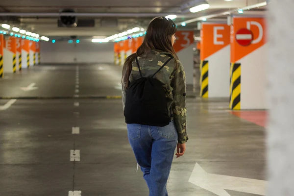 Plecak worek bawełniany Czarny 370x410mm