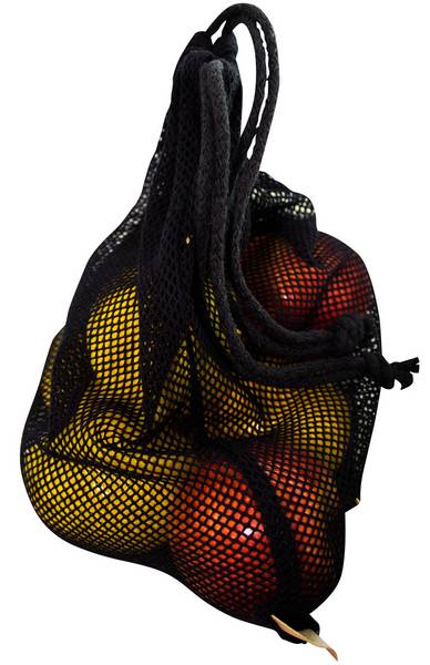 Worek z siatki bawełnianej 25x30cm - kolor czarny