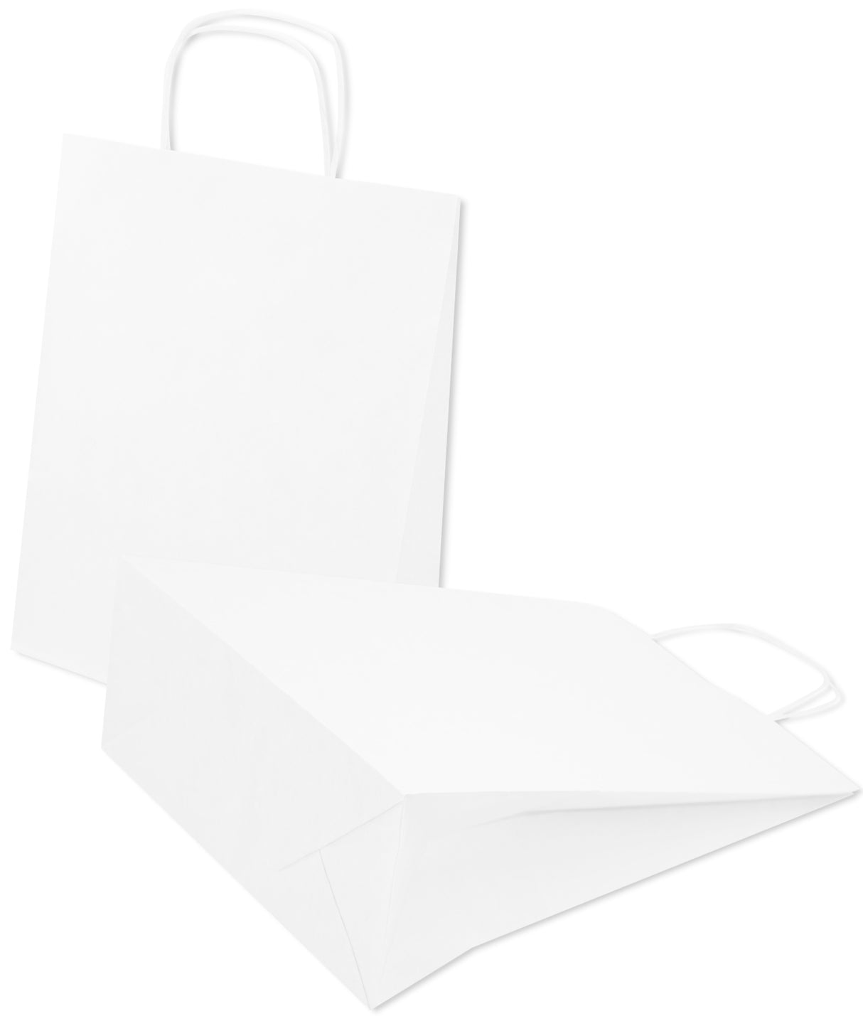 Torba papierowe z uchwytem skręcanym 240x100x360mm Biała