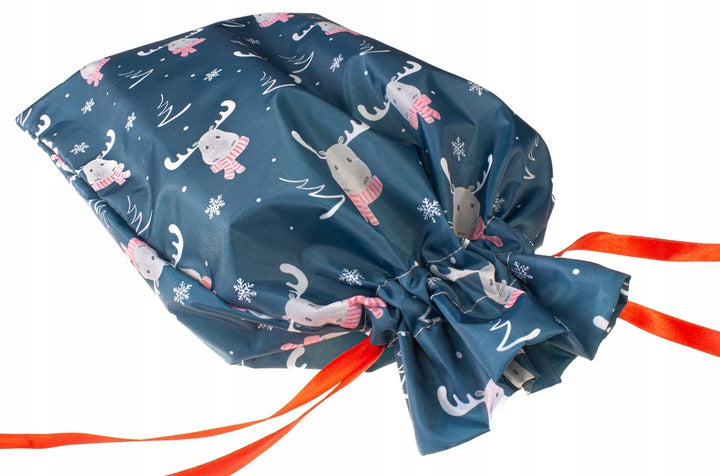 Woreczek poliestrowy 30x45cm Renifery białe