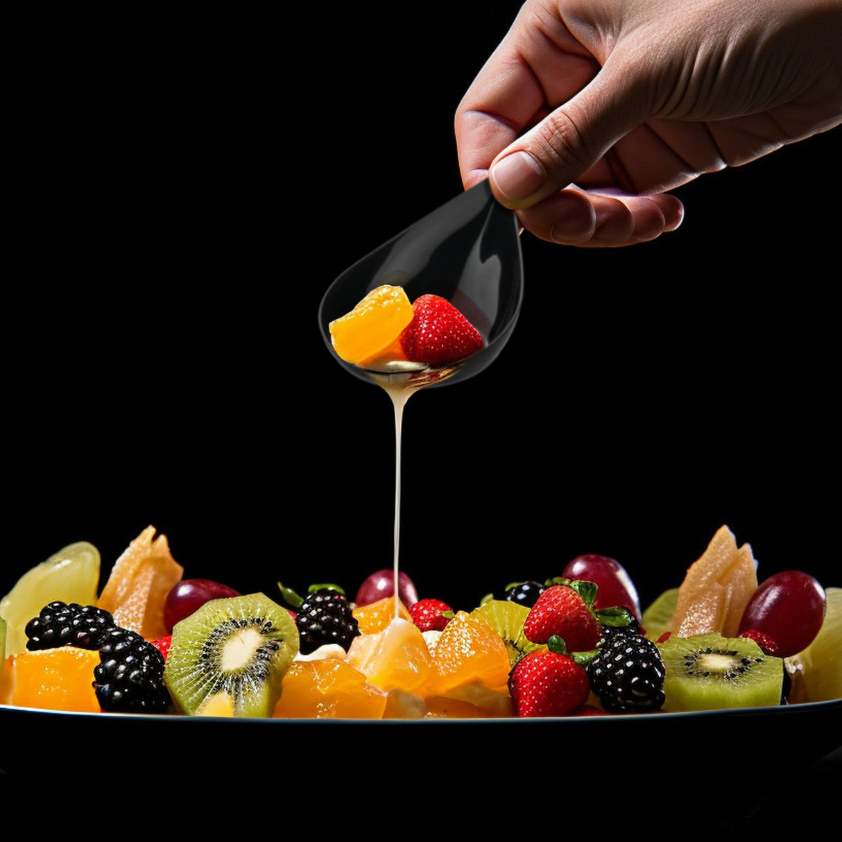 Łyżeczki Plastikowe Fingerfood Czarne 100 szt.