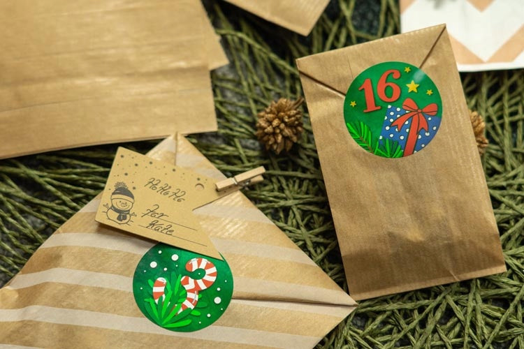 Naklejki świąteczne ozdobne adwentowe 24szt.