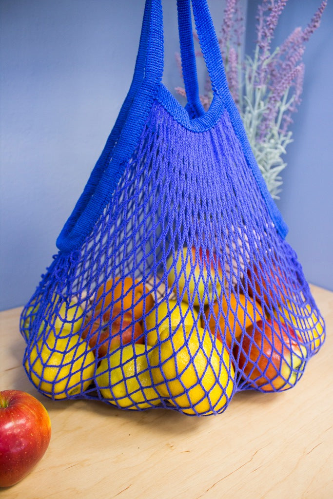 Worek z siatki bawełnianej ,,PARYŻANKA" NIEBIESKA